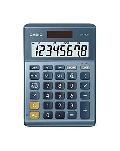 Casio Calculadora de mesa de 8 dígitos MS-80B, azul