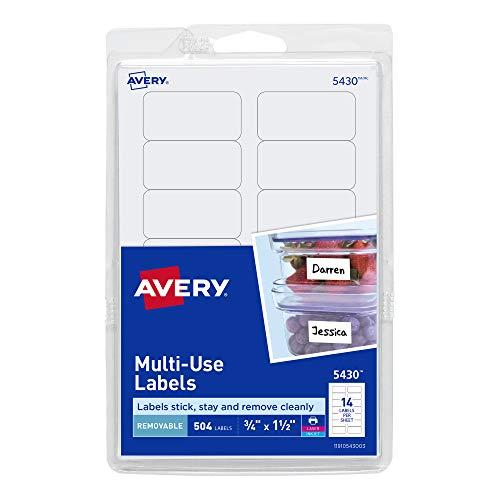 AVERY Etiquetas removíveis, adesivo removível, 1,90 m x 3,81 m, 504 etiquetas (5430)", branco