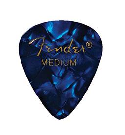 12 Palhetas Fender Celuloide Premium 351 Medium Blue-Moto