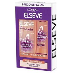 ELSEVE Kit l'Oréal Paris Liso Dos Sonhos Shampoo + Condicionador, 375 Ml + 170 Ml, Multicolorido