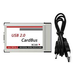 Heaven2017 PCMCIA para USB 2.0 CardBus, adaptador de cartão PCI Express de 2 portas para laptop Nokebook