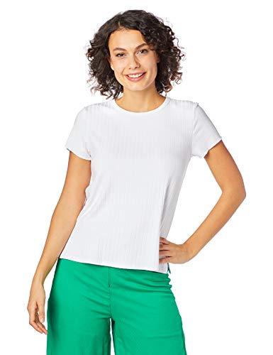 Camiseta Canelada em viscose, Malwee, Femenino, Branco, M