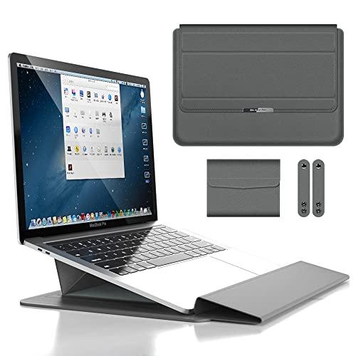 SZAMBIT Capa de laptop de 11-12" Compatível com MacBook 12,Capa Protetora à Prova D'água para Laptop Compatível com MacBookPro/Surface Go 12,4”/MacBook Air 11.6",com Bolsa Acessória,Cinza