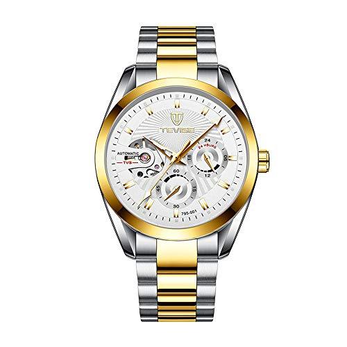 Romacci Relógios masculinos mecânico automático esqueleto relógio mãos luminosas 3ATM impermeável moda luxo relógio masculino de aço inoxidável