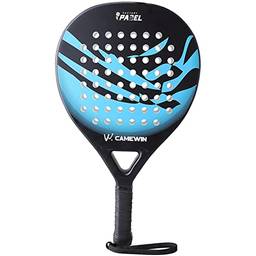 Raquete de Padel de fibra de Carbono,Núcleo em EVA Suave, Raquetes de Padlle Tennis Profissional (Azul 2)