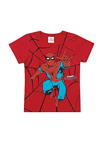 Camiseta Manga Curta Homem-Aranha, Meninos, Marlan, Tomate, 2