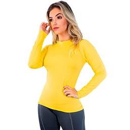 Blusa Térmica Com Proteção UV Feminina Tamanho:G;Cor:Amarelo;Gênero:Mulher
