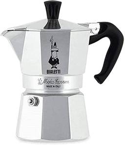 Bialetti Moka Express 1 xícara (2 onças - 60 ml) Máquina de café de fogão de alumínio, prata