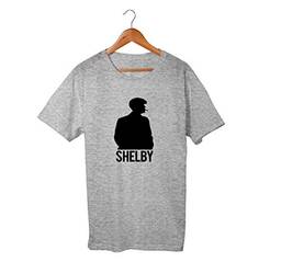 Camiseta Unissex Serie Peaky Blinders Shelby Netflix 100% Algodão (Cinza, M)