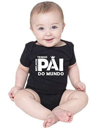 Body Criativa Urbana Bebê Frases Melhor Papai do Mundo Preto G