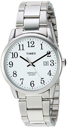 Timex Relógio masculino Easy Reader com pulseira de aço inoxidável de 38 mm