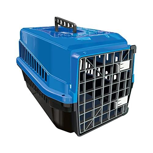 Caixa De Transporte N3 Para Cão Cachorro Gato Média A Grand Cor:azul