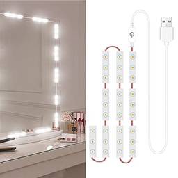 Daseey 10 PCS LED Luzes de espelho de maquiagem com controle de toque ajustável Luzes de espelho para banheiro Luz de espelho de banheiro com cabo USB Luzes de tira LED Espelho de vestir