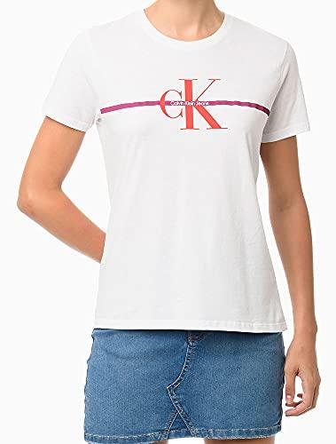 Camiseta re issue faixa,Calvin Klein,Branco,Feminino,G