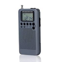 Kiboule HRD-104 Portátil AM/FM Rádio Estéreo de Bolso 2-Band Rádio Digital Tuning Mini Receptor de Rádio Ao Ar Livre w/Fone de Ouvido Colhedor de 1.3 Polegada Tela LCD