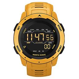 Mobono Relógio digital masculino, esportivo masculino, relógio dual time pedômetro, despertador, 50M, relógio digital, militar, relógio militar