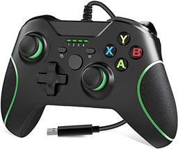 SZAMBIT Controlador Com Fio USB Para PC Games Controller Para Wins 7 8 10 Microsoft Xbox One Joysticks Gamepad Com Dupla Vibração (Estilo 2,Preto)