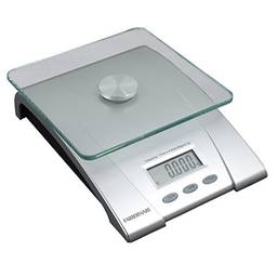 Farberware Balança profissional eletrônica de vidro para cozinha e alimentos, 5 kg, prata - 5083276