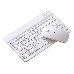 Conjunto Teclado E Mouse Bluetooth Portátil 10 Polegadas - Branco