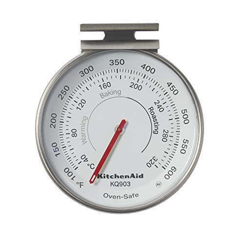 KitchenAid Termômetro para forno/eletrodomésticos KQ903 de 3 polegadas, faixa de temperatura: 100F a 600F, aço inoxidável