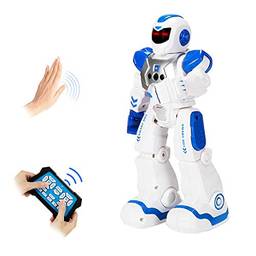 Queenser Robô inteligente para crianças RC Gesture Sensing Robot Canto Dança Brinquedo programável Educação infantil com controle remoto para meninos e meninas