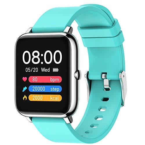 Relógio Inteligente SmartWatch com Monitor Cardíaco, Monitor de Sono e Pressão Sanguínea para iOS e Android,azul