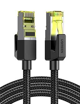 UGREEN Cabo Ethernet Cat 7 de alta velocidade, trançado, cabo de Internet Cat7 RJ45, blindado, para uso interno, cabo de rede LAN resistente compatível com jogos, PC, PS5, PS4, PS3, Xbox, modem roteador, Smart TV, 4,5 m
