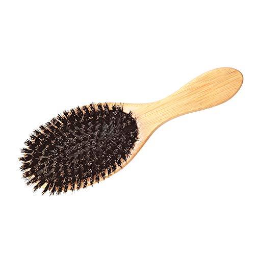 Escova de cabelo, cabo de bambu natural, escova de cerdas de javali antiestática, escova de cabelo, escova de cabelo, pente de massagem, ferramenta de cuidados com o cabelo