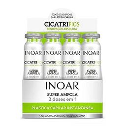 Inoar Kit Super Ampola CicatriFios Plástica Capilar 45 ml 12 unidades, Inoar