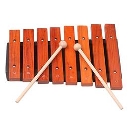 Strachey Instrumento Musical 8 Notas Xilofone de Madeira Inclui 2 Marretas de Madeira Brinquedos Musicais Instrumento de Percussão