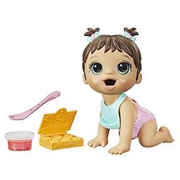 Baby Alive Hora da Papinha Morena, Boneca de 20 cm que Come e faz Caquinha - F2618 - Hasbro
