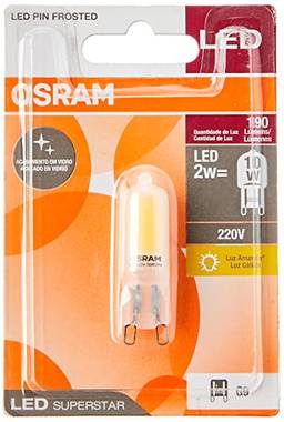 Lmpada Led Pin Fosca Osram 2w 190 Lúmens (substitui 10w) - Luz Amarela 2500k - 127v - Base G9, Osram, 7015454, 2w