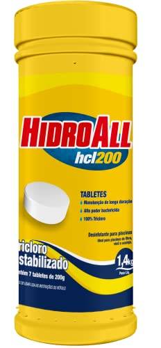 Cloro para piscinas hcl 200 HidroAll, pastilha 200 gramas - Refil 1,4kg