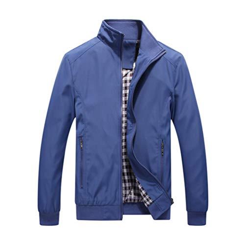 Jaqueta corta-vento masculina leve, de manga comprida, Azul, X-Small