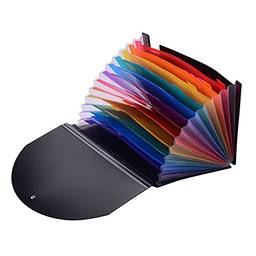 Organizador De Arquivos Accordian,Sailsbury Pasta de arquivo expansível acordeão 12 bolsos Armário de arquivo de papel A4 colorido arco-íris com capa organizador de recibos com guia de arquivo e cartõ