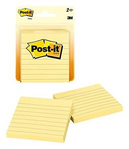 Post-it Notes, 7,6 x 7,6 cm, 2 blocos, notas adesivas favoritas número 1 dos EUA, amarelo canário, remoção limpa, reciclável (630PK2)