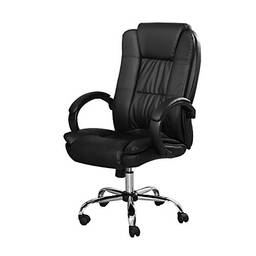 Cadeira Presidente almofadada para escritório Preta - LMS-BY-8-661