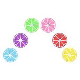 Mimo Style Jogo Marcador de Copos 06 Peças, Com Formato de Frutas Coloridas. Feitos de Silicone. Podem Ser Colocados em Taças e Copos em Festas, Casamentos ou Jantares