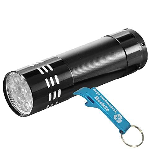 Detector de Dinheiro Falso Escorpião 9 LEDs UV Preto + Chaveiro CBRN18680