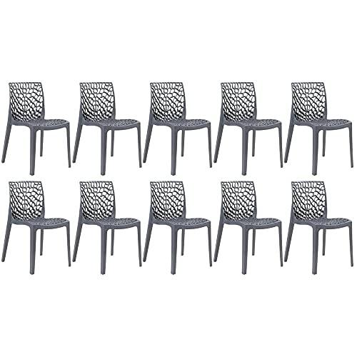 KIT - 10 x cadeiras Gruvyer - Cinza escuro