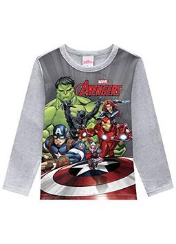 Camiseta Avengers, Brandili, Meninos, Mescla Branco, 10