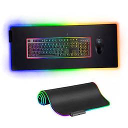 Mousepad Gamer Com LED RGB Iluminado Colorido 13 Cores 80x30 Grande Usb Emborrachado E Impermeável Alta Precisão Ergonômico