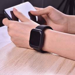 Capa case silicone para apple watch series 1 2 3 4 tamanho 44mm preto