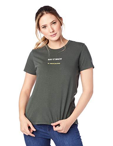 Calvin Klein Camiseta Básica, P, Militar