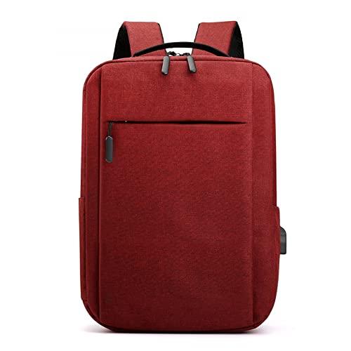 NUTOT E243 mochila de estudante de negócios bolsa notebook impermeável e resistente ao desgaste USB externo pode conter um laptop fino e leve de 15,6 polegadas (vermelho)