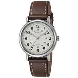 Relógio masculino Timex Weekender 40 mm, Marrom/creme, Tradicional