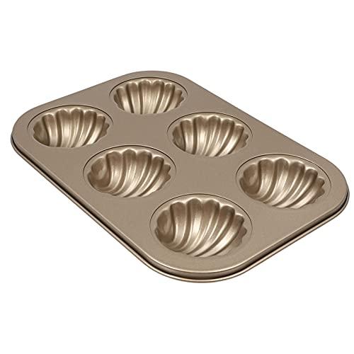 Cabilock Forma de bolo antiaderente de madeleine para cozinha e forno, utensílio de cozinha para cozinha doméstica (dourada)
