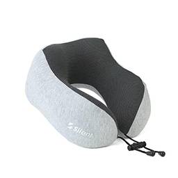 Travesseiro Apoio Encosto de Pescoço Silent para Viagem Ergonômico em Forma de U - Travesseiro ,ótimo para viajar,dormir, relaxar em casa e no trabalho (Cinza Claro)