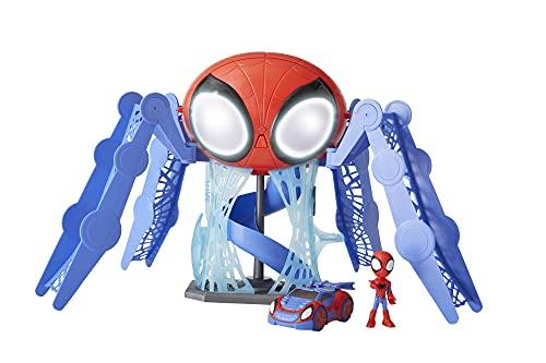 Spidey and His Amazing Friends Brinquedo Base Aranha, Figura Homem-Aranha e Veículo - F1461 - Hasbro, Marvel, Azul, vermelho, branco e preto