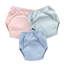 3 peças de calça de treinamento para bebês, impermeável, reutilizável, calcinhas íntimas (Cor mesclada), Imagem 1, 80